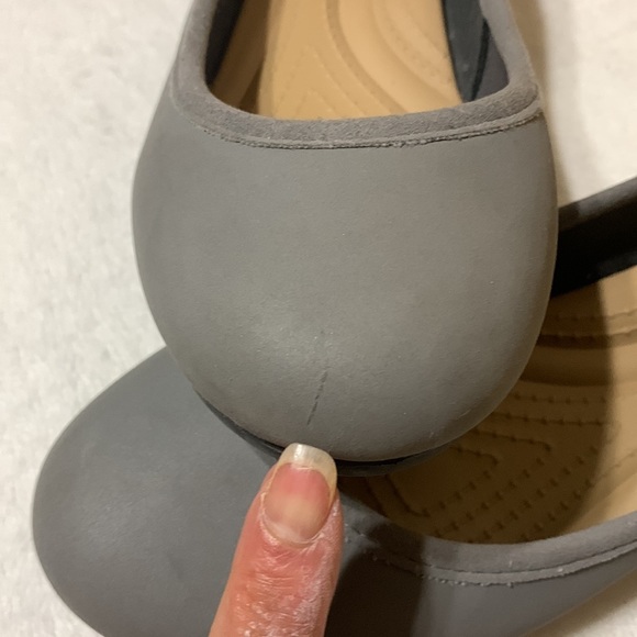 🦋 Crocs Women’s Marin Colorlite Gray Ballet Slip On Flats Size W7. - Picture 9 of 9